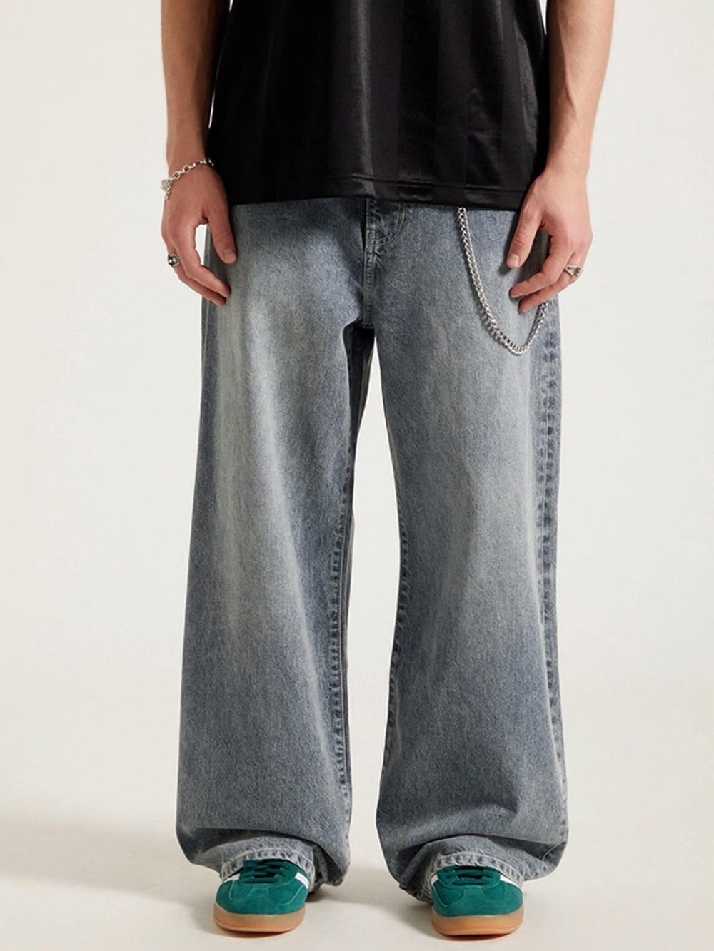 Pacsun Blake Extreme Baggy Jeans Chain Washed Gray